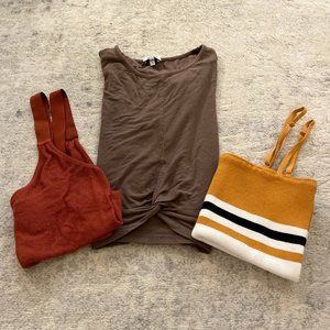 Tobi Fall Crop-Top Set (3 - Bundle; $15 a piece)